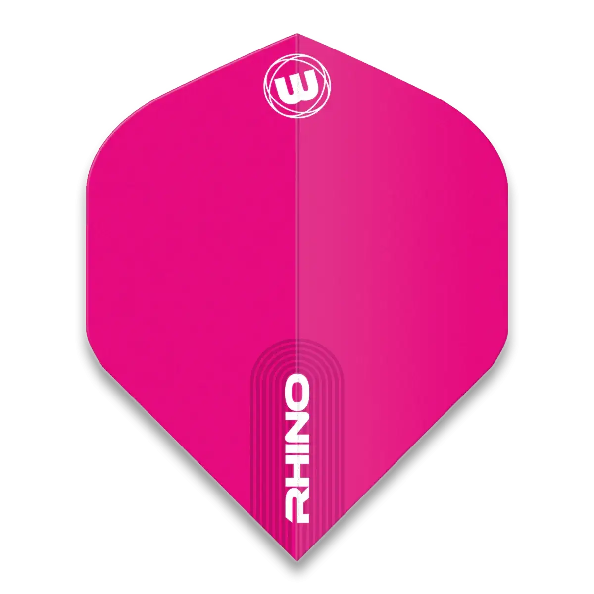 Winmau Rhino Dartflügel in Pink mit weißem Logo und Schriftzug