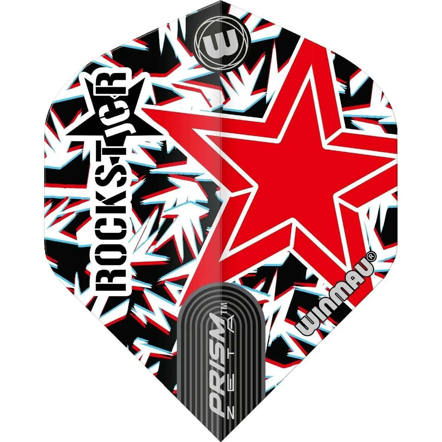 Winmau Rockstar Dartflights mit rotem Stern und Prism-Design