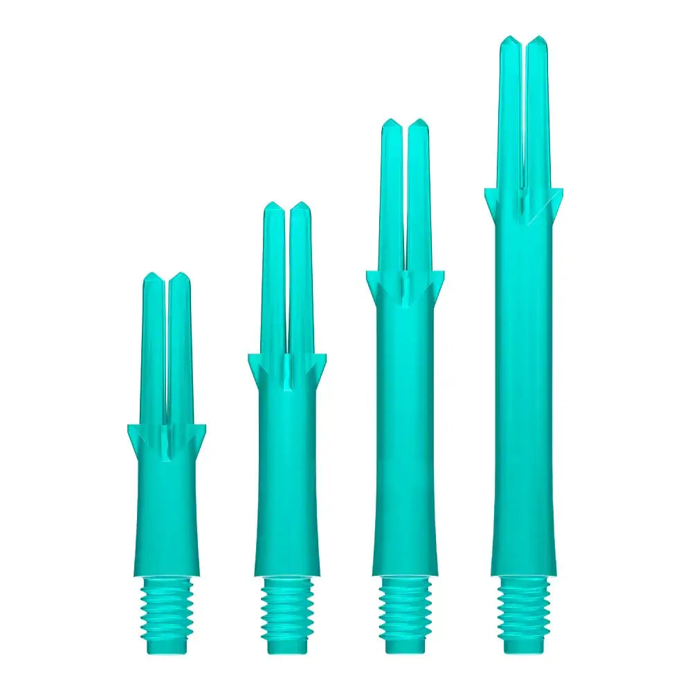 Türkisfarbene Dartflights in vier Größen, ideal für Dartszubehör und Präzisionsspiele