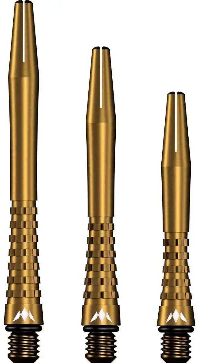 Goldene Dartpfeile mit texturierter Griffzone und Markenlogo – ideal für Präzisionsspiele