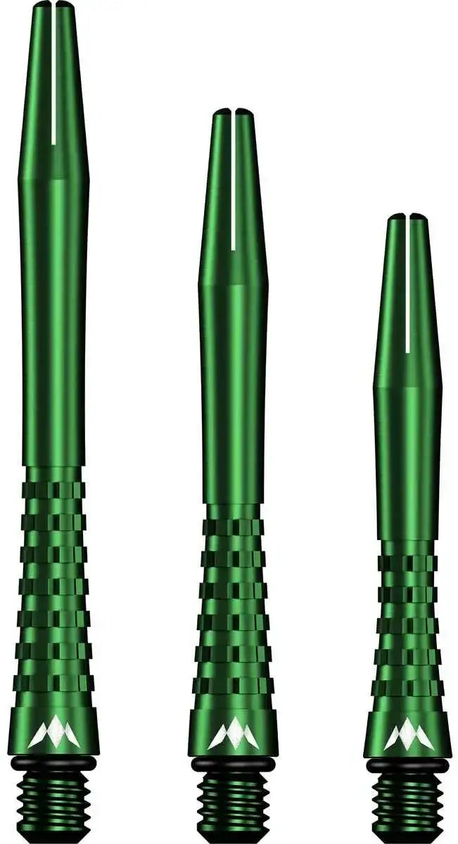 Grüne Dartshafts mit M-Logo, ideal für Dartpfeile und Dartszubehör