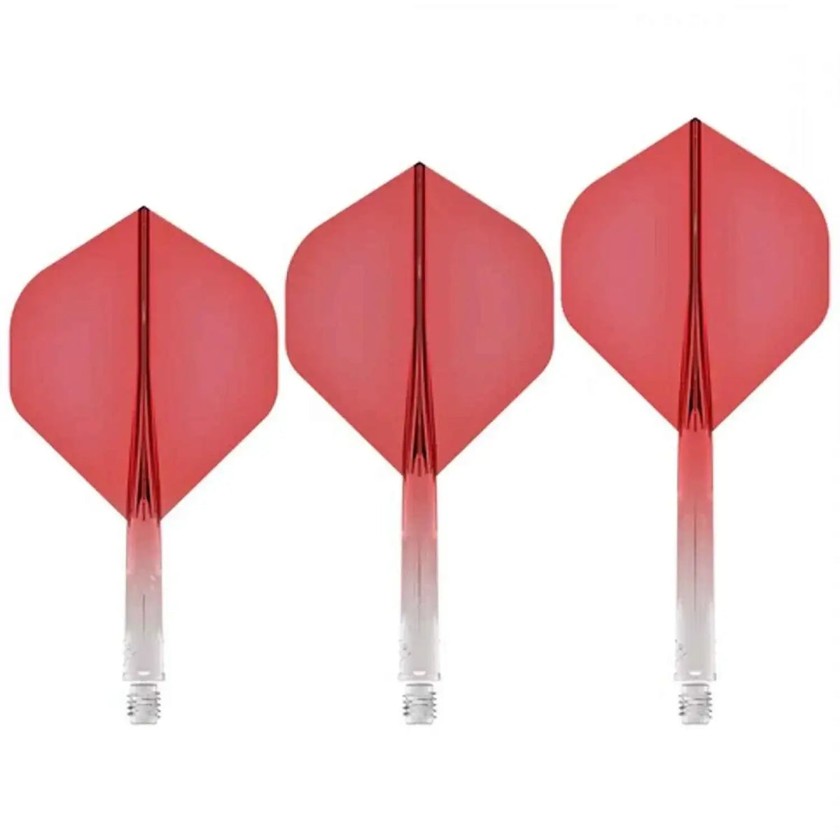 Rote Dartflügel mit transparenten Schaft für Darts, ideal für Präzision und Stabilität