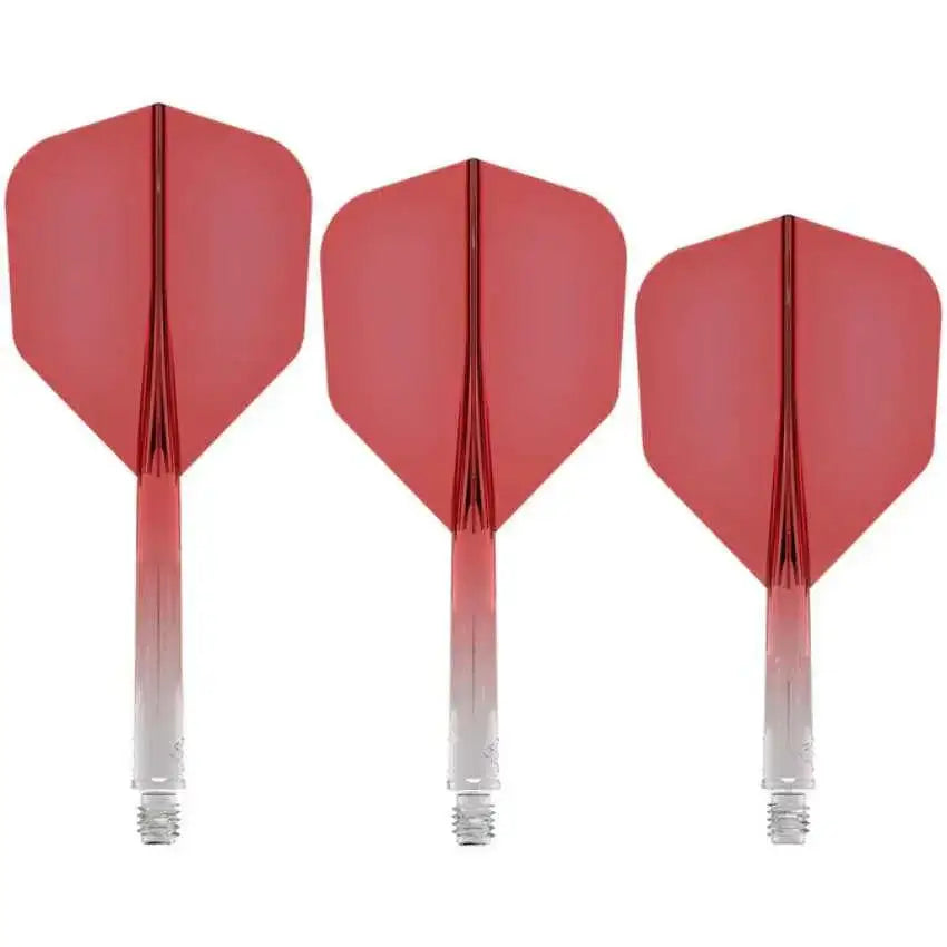 Dartflügel rot mit transparentem Schaft – ideal für Präzision und Stil im Dartspiel