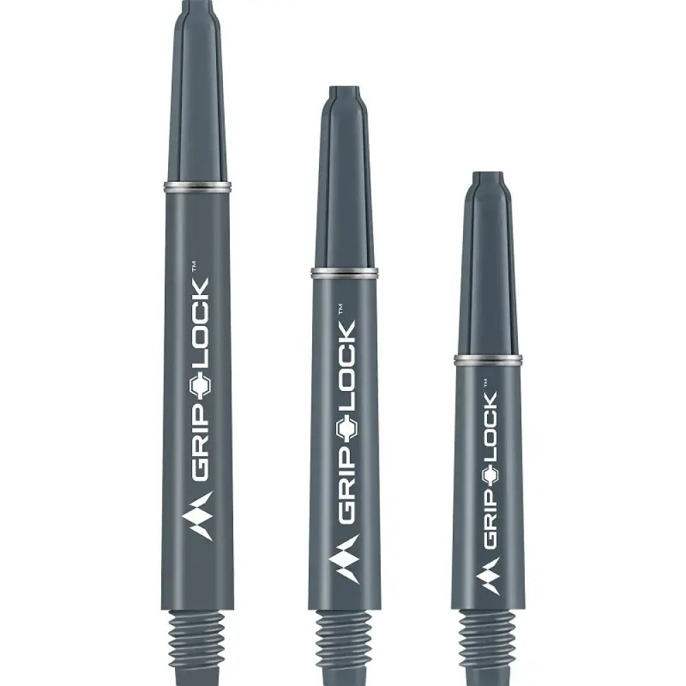 Grip-Lock Dartshafts in Grau, ideal für sicheren Griff und präzises Werfen