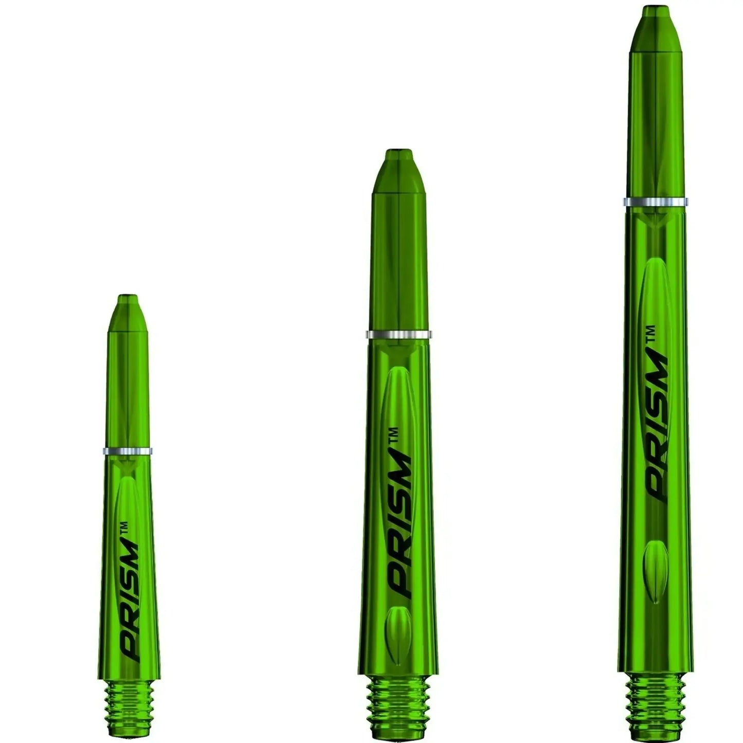 Grüne Prism™ Dartpfeile mit silberner Ringdetails, ideal für Dartspieler