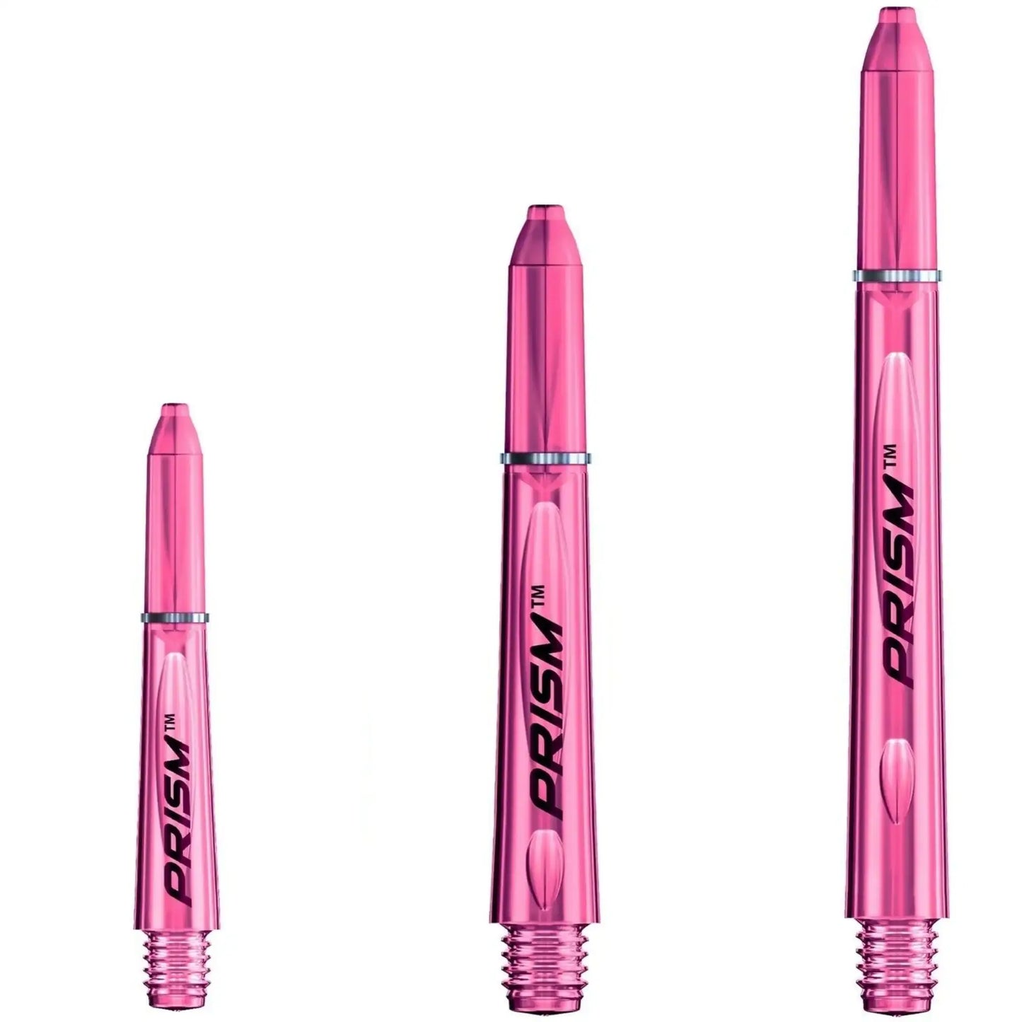 Dart Forest Prism™ pink Dartschaft, 3 Größen, transparent, mit Silberring