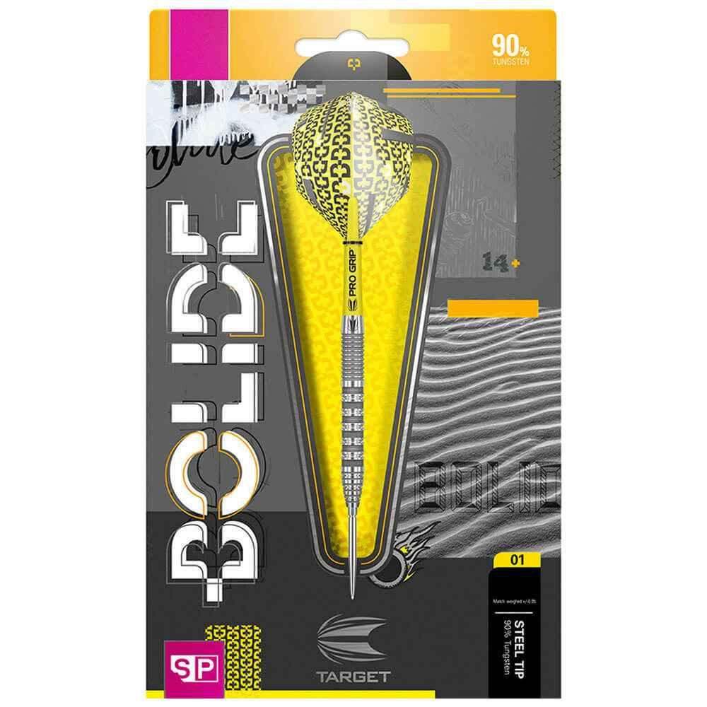 Target Glide Pro Grip Dartpfeil mit 90% Wolfram und Stahlspitze, gelb-schwarz