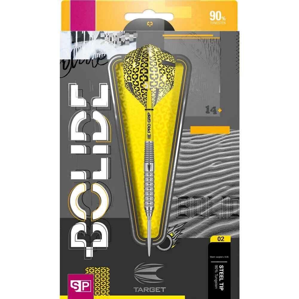 Target Solid Pro Grip Dartpfeil mit 90% Wolfram und Stahlspitze, gelb-schwarz