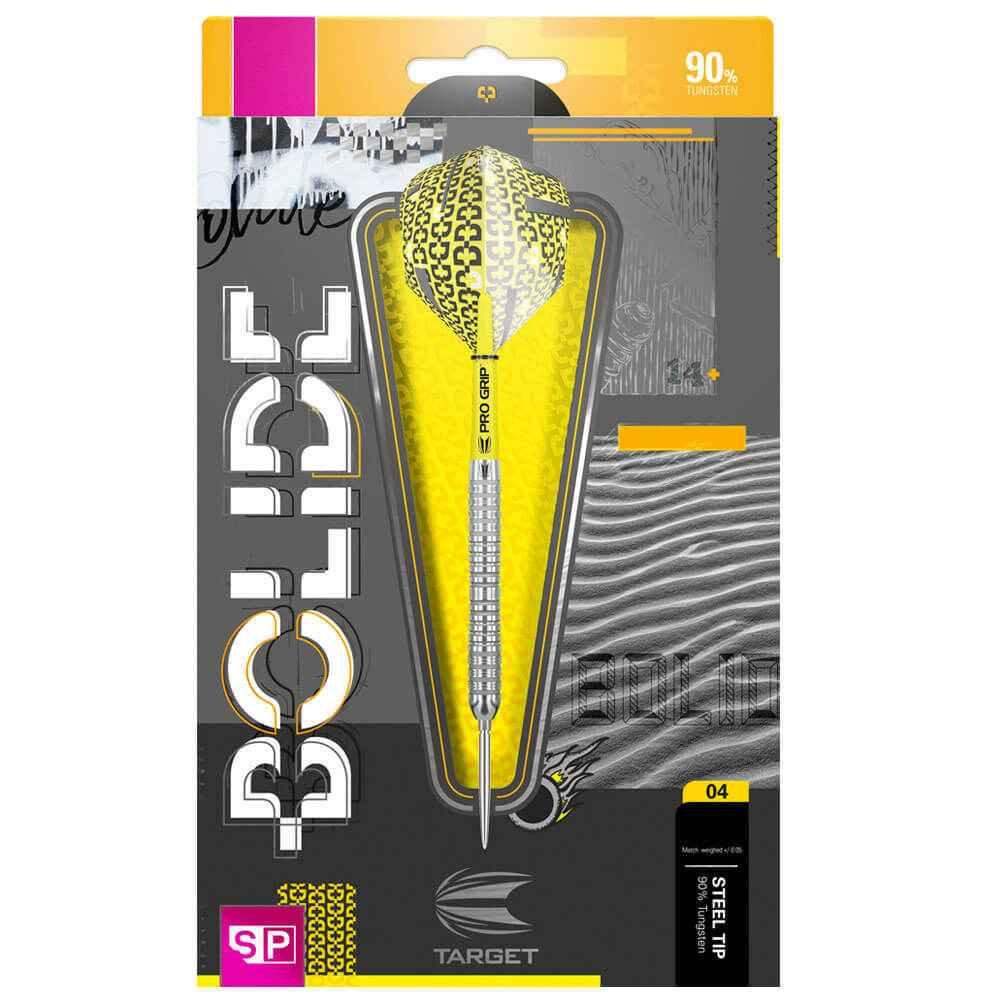 Target Solid 04 Dartpfeil, 90% Wolfram, gelb, Steel Tip, Pro Grip, für Dartsport