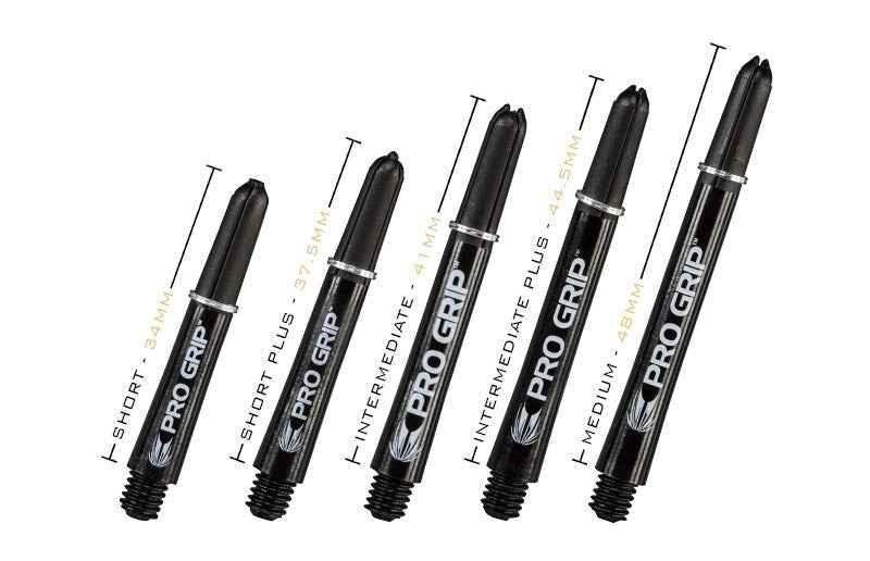 Pro Grip Dartshafts in verschiedenen Längen: Short, Intermediate, Medium – ideal für Präzision und Kontrolle