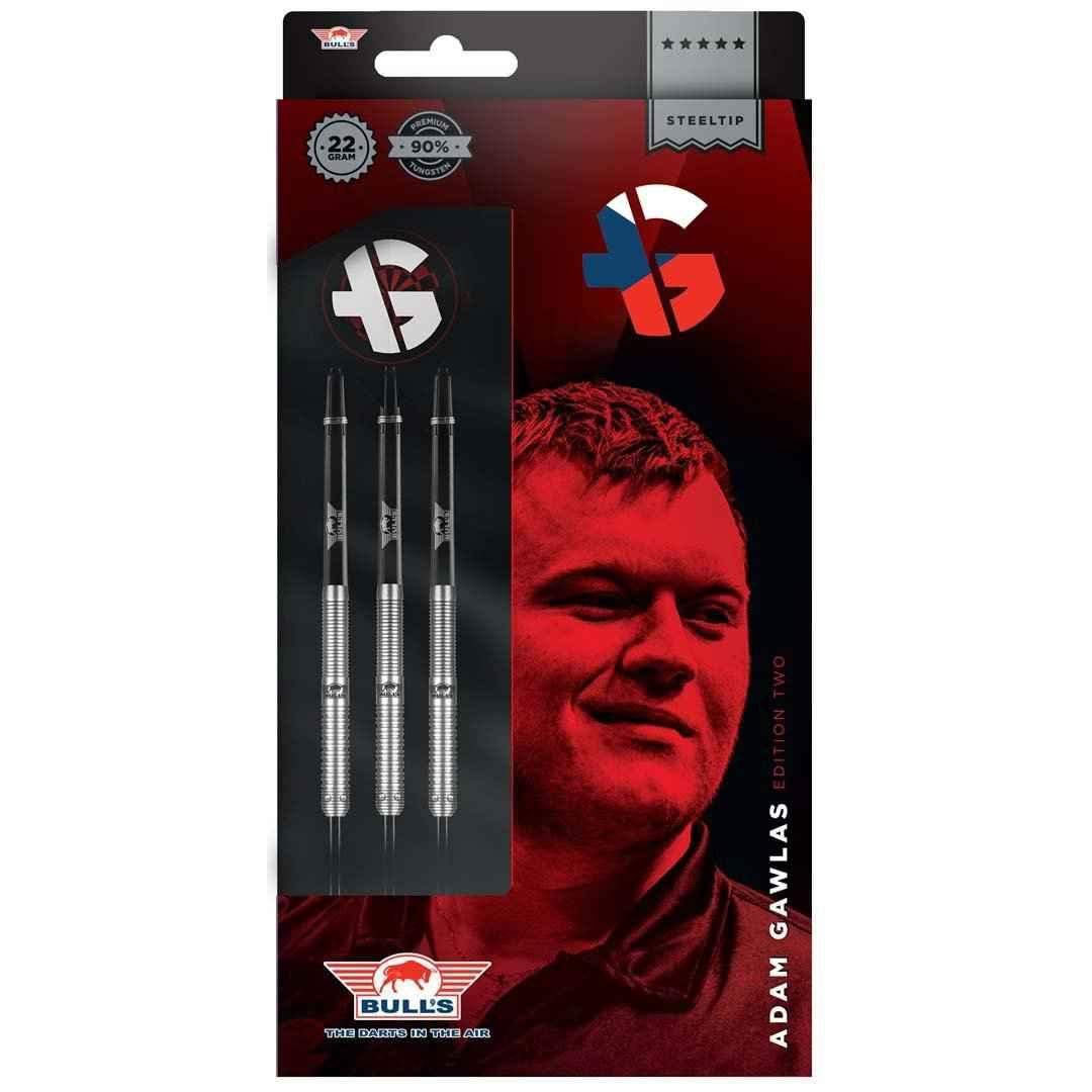 Bulls Adam Gawlas Edition Two Steeltip Darts, 22g, 90% Wolfram, Dartpfeile für Profis