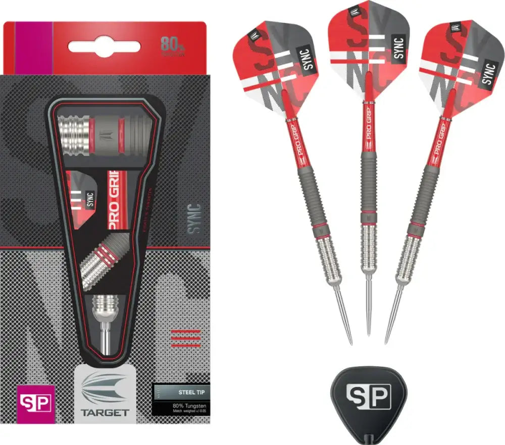 Target Sync Pro Grip Darts mit Stahlspitze und 80% Wolfram, ideal für Dart-Spieler
