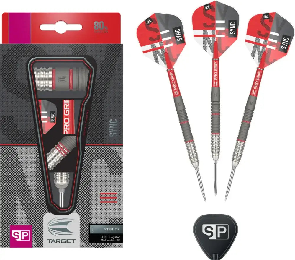 Target Pro Grip Sync Darts mit Stahlspitze und 80% Wolfram, ideal für Dartspieler