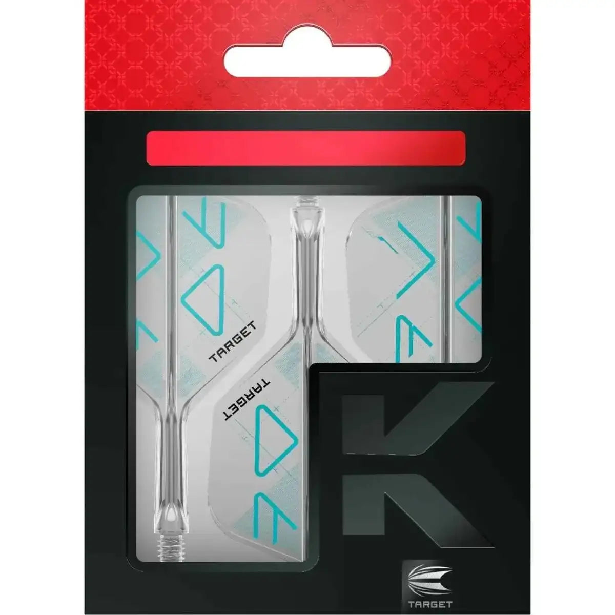 Target Dartflights mit blauen Dreiecken, transparent, für Dartsport, Dartzubehör