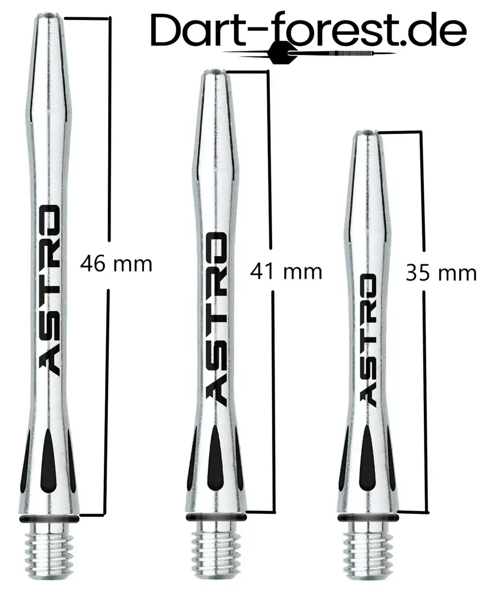 ASTRO Dartshafts in 35 mm, 41 mm und 46 mm Länge – präzise Dartszubehör für Profis