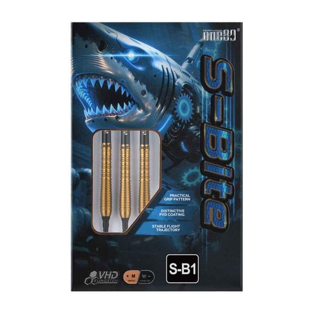 one80 S-Bite S-B1 Darts mit VHD Wolfram, goldener Grip und PVD-Beschichtung – stabile Flugbahn