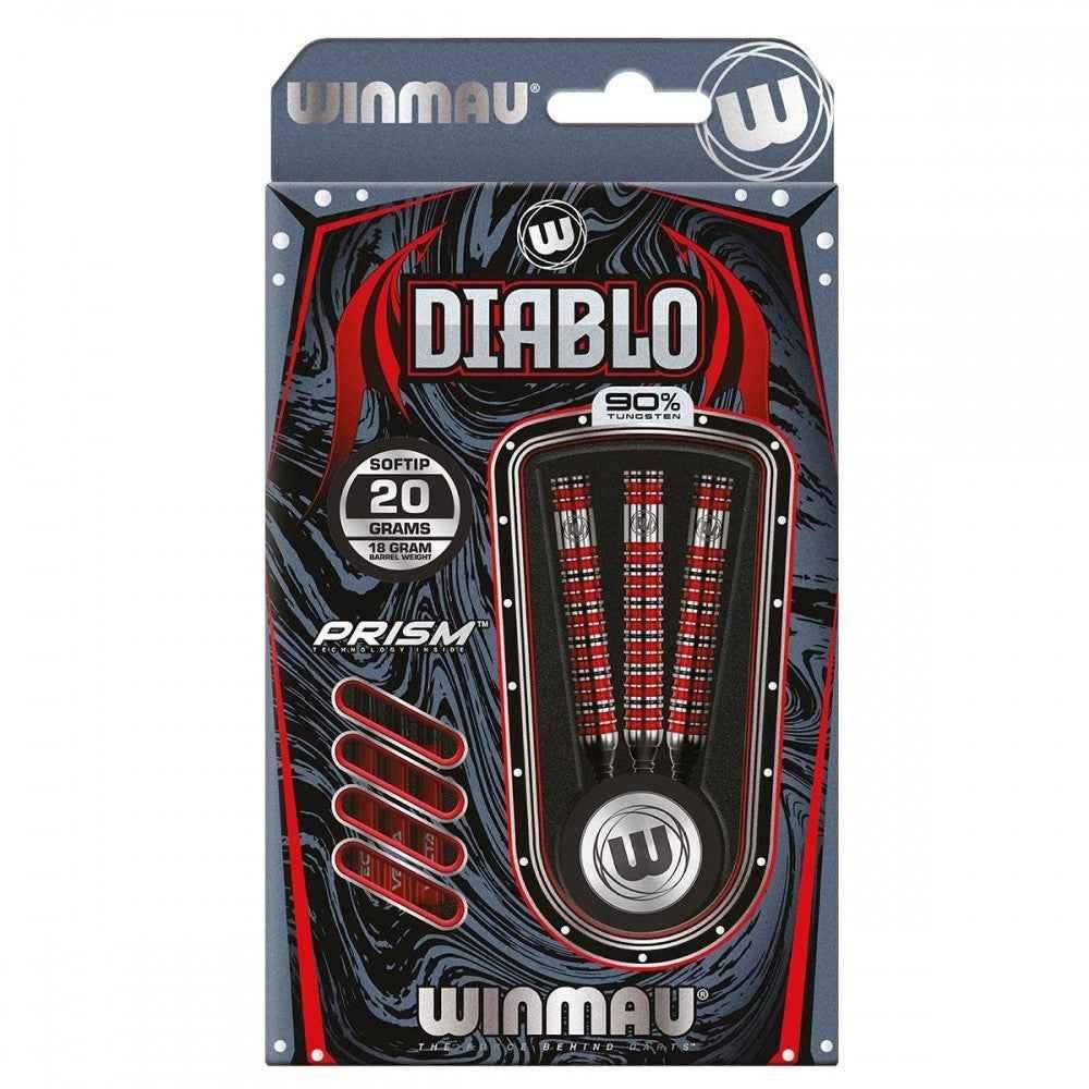 Winmau Diablo Softtip-Darts 20g, 90% Wolfram, Prism-Technologie, rote Flights