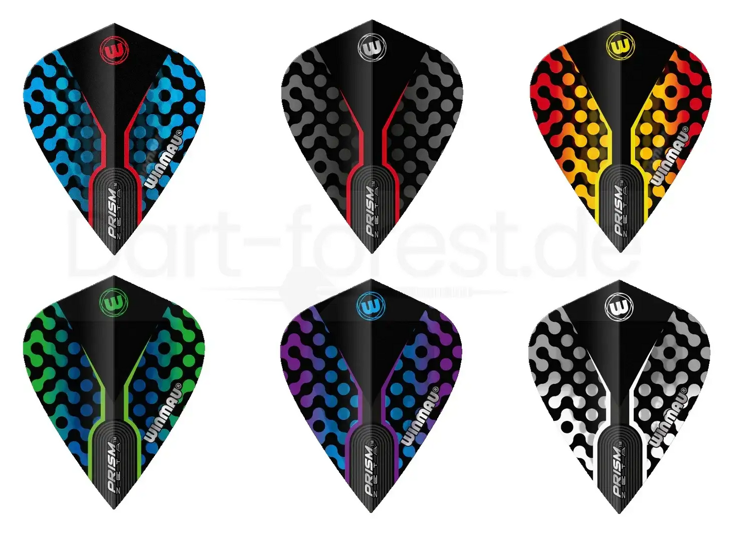 Winmau Prism Zeta Dartflights in bunten Designs für optimale Flugstabilität