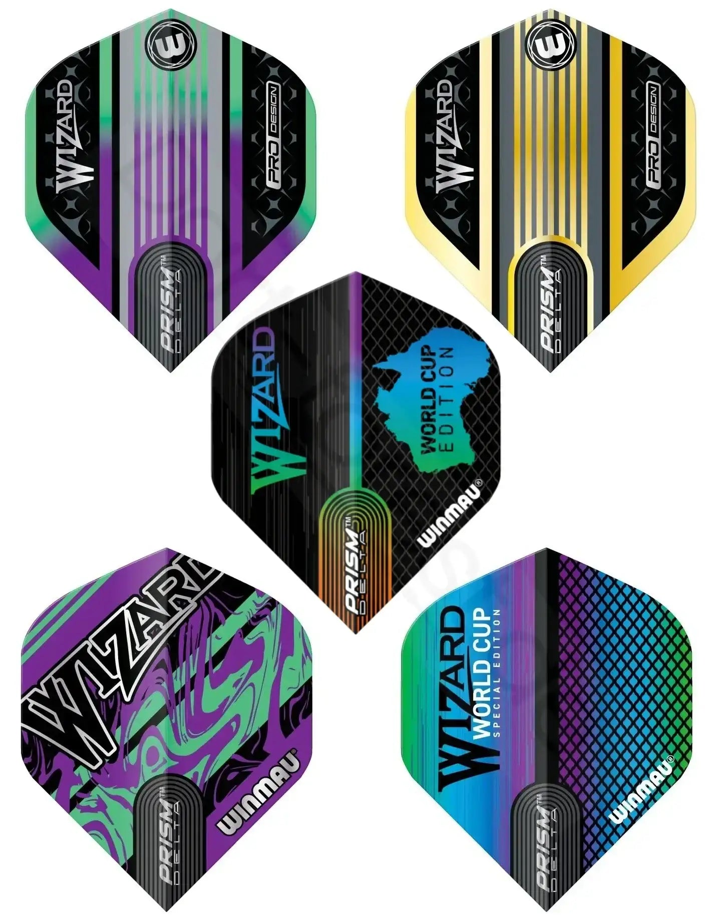 Winmau Wizard Prism Delta Darts mit World Cup Edition Designs