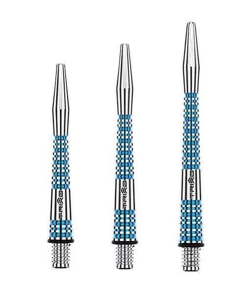 Dartpfeile mit blau-schwarzem Muster und metallischen Spitzen – ideal für Dart-Spieler