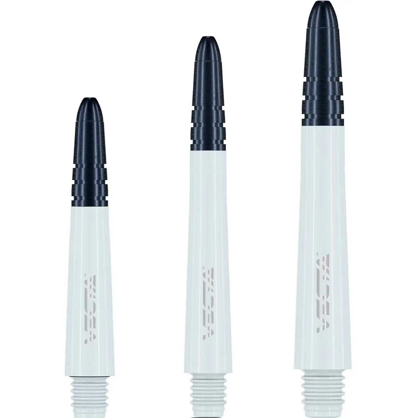 VECTA Dartpfeile mit weißem Schaft und schwarzem Griff, ideal für Präzision und Grip