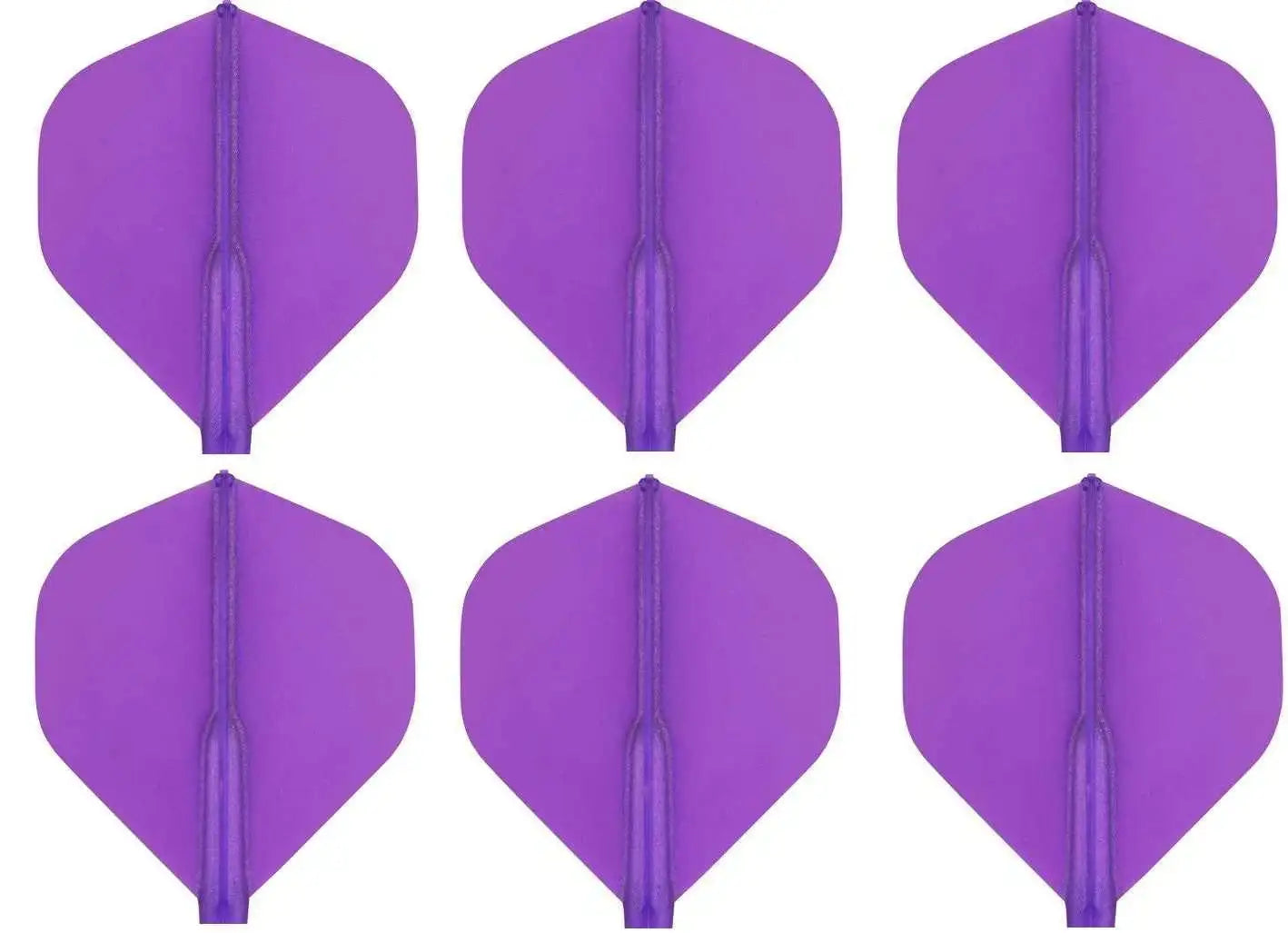 Sechs lila Dartflights für präzises Werfen, ideal für Dartspieler und Dartszubehör