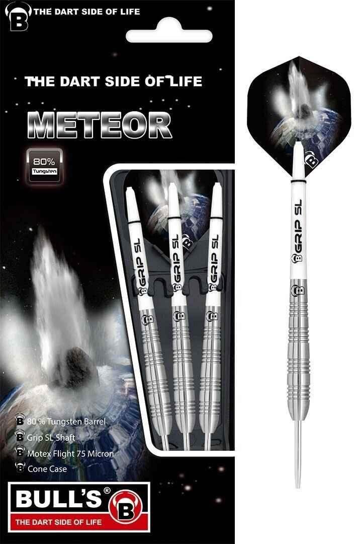 Bull's Meteor 80% Wolfram-Darts mit Grip SL Schaft und Motex Flight – Dartzubehör für Profis