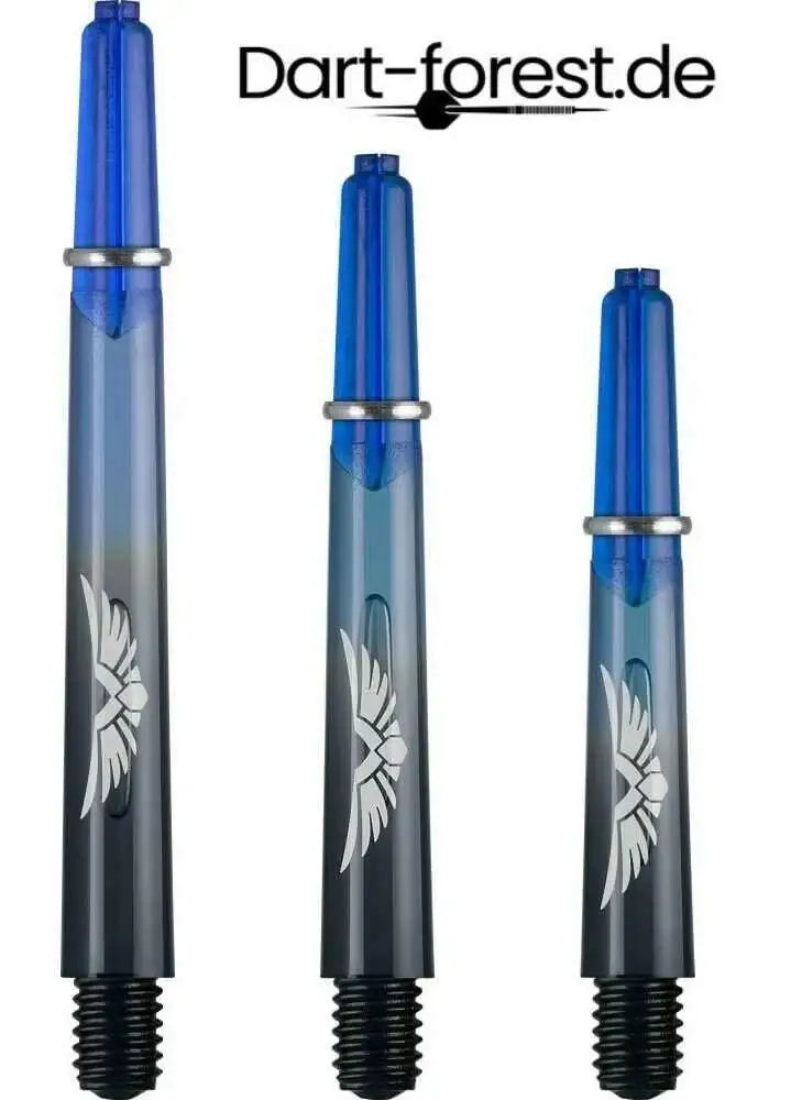 Dart Forest blau-transparente Flights mit weißem Flügel-Design, ideal für Dartsportler