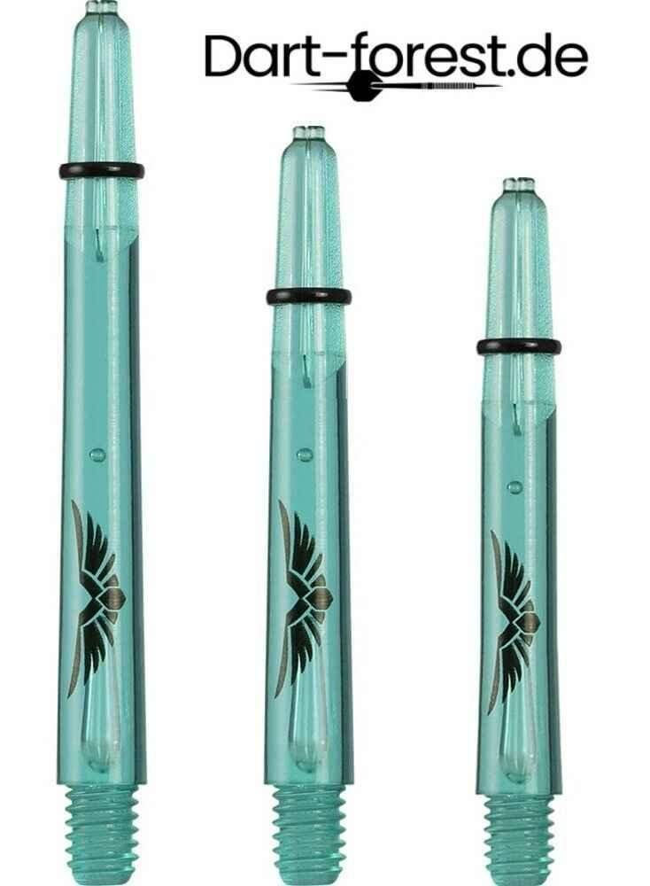 Dart-Schaftsatz in türkis mit Flügel-Design, ideal für Dartspieler – passend zu Target, Winmau & L-Style