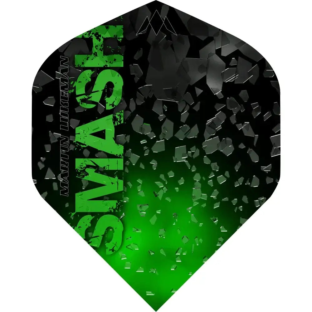 Martin Lukeman Smash Dartflights grün-schwarz mit碎玻璃-Design