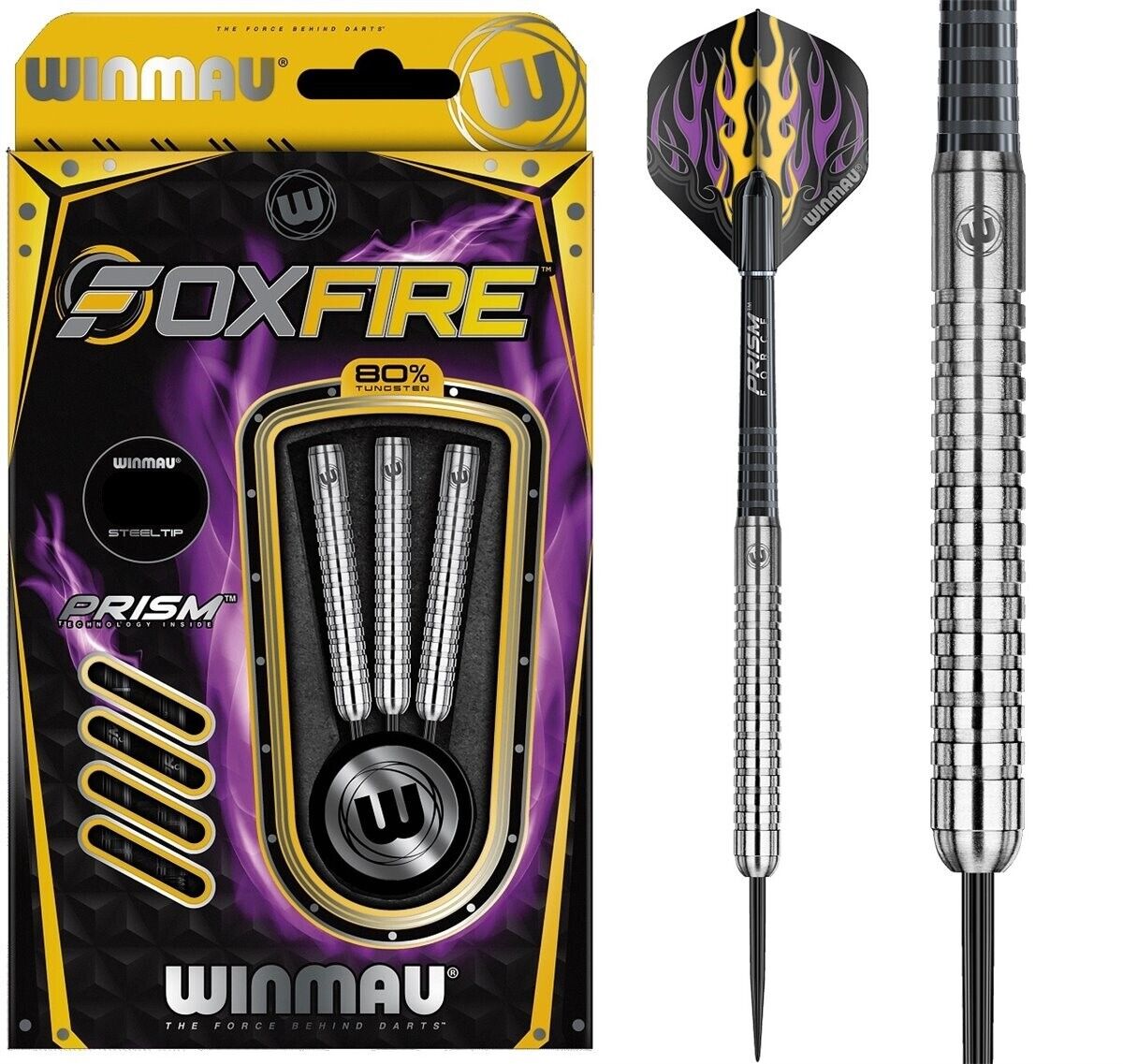 Winmau Foxfire Darts mit 80% Wolfram und Prism-Technologie, ideal für Dart-Spieler