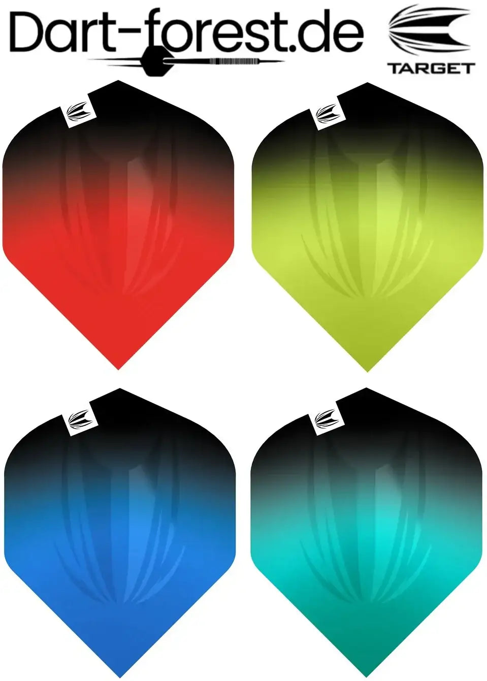 TARGET Dartflights in Rot, Grün, Blau und Türkis – ideal für Dartsportler