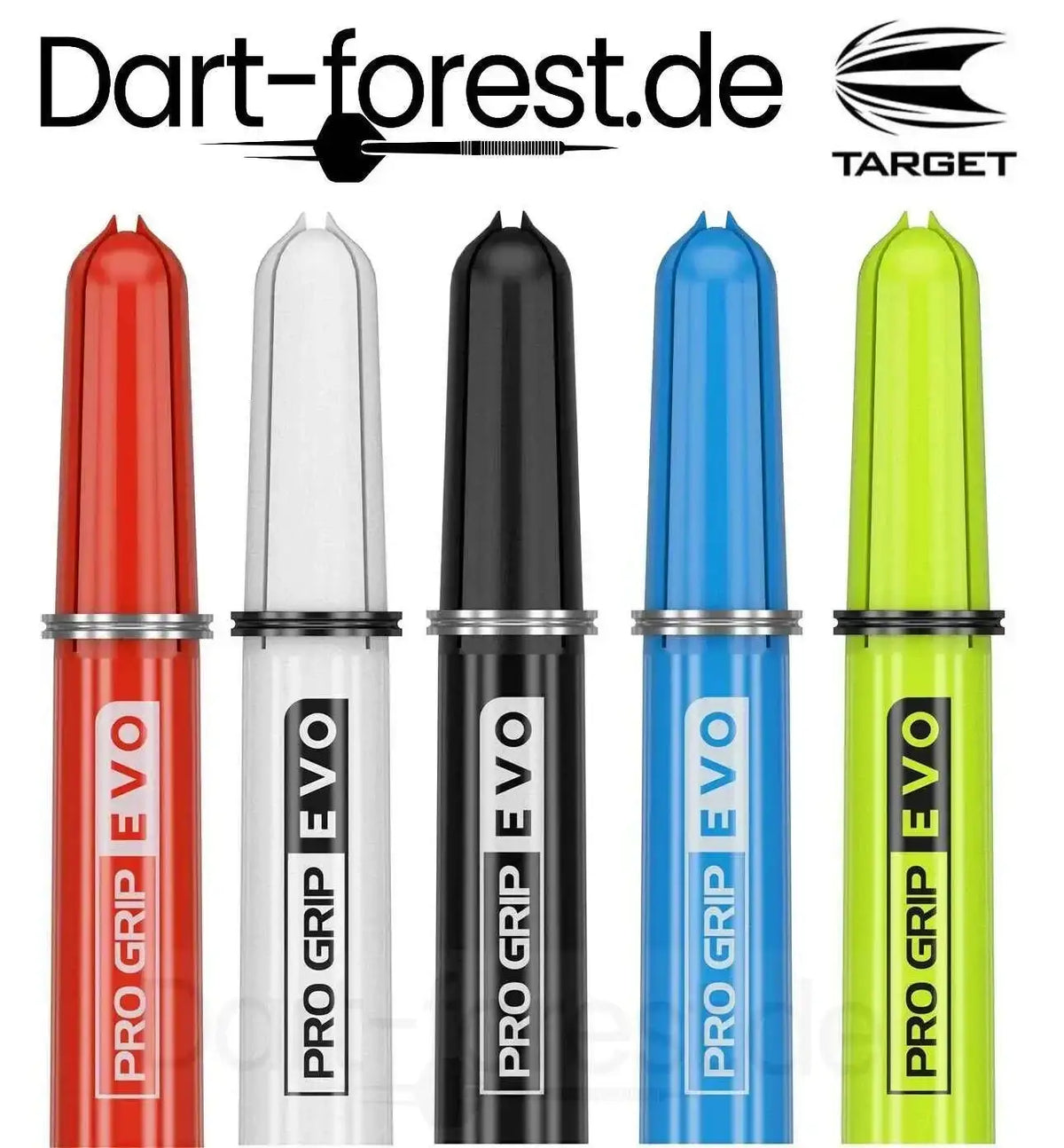 Target Pro Grip Evo Dartspitzen in 5 Farben – rot, weiß, schwarz, blau, grün