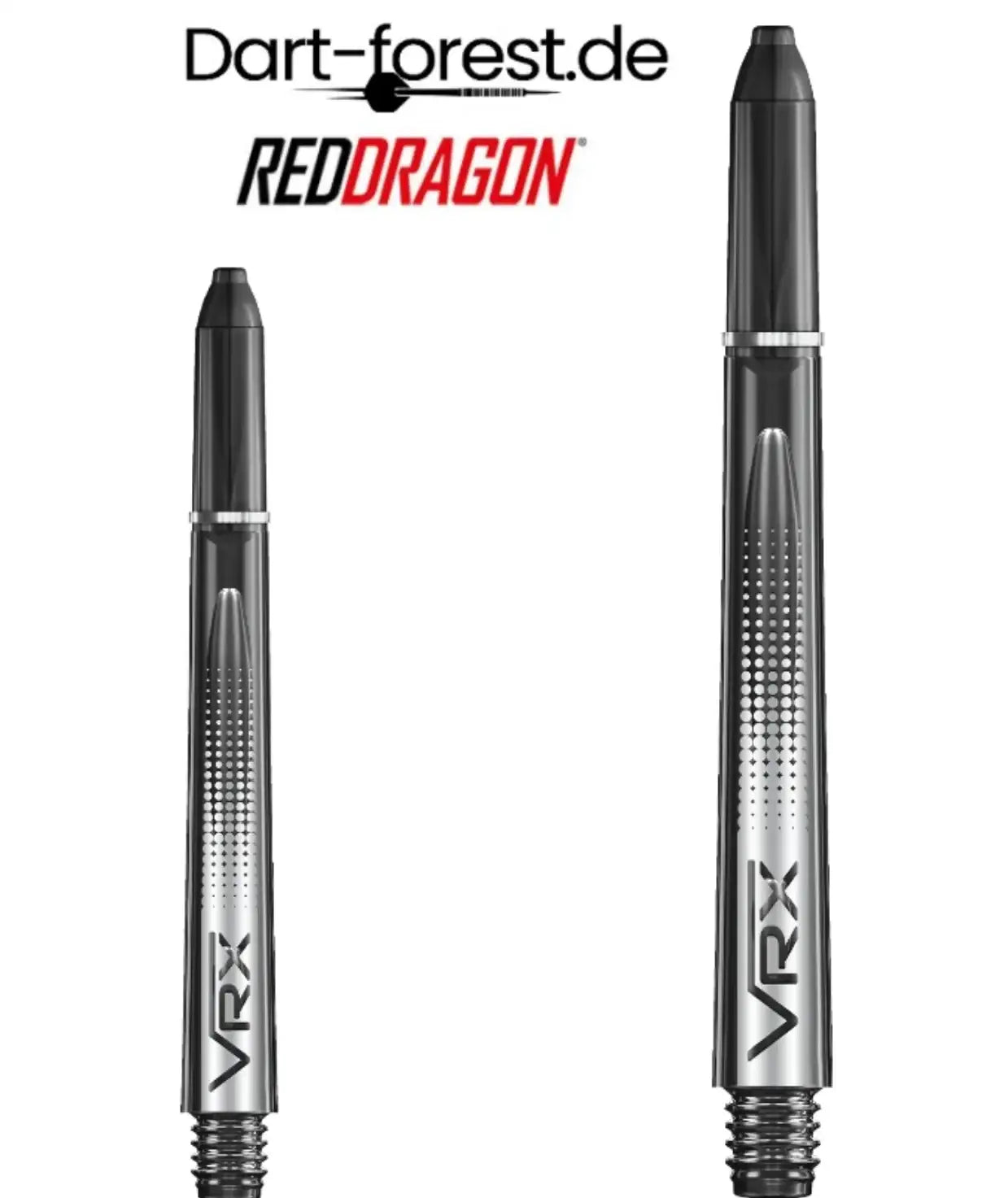 Red Dragon VRX Dartpfeile, schwarz-silber mit Punktemuster, ideal für Dart-Spieler