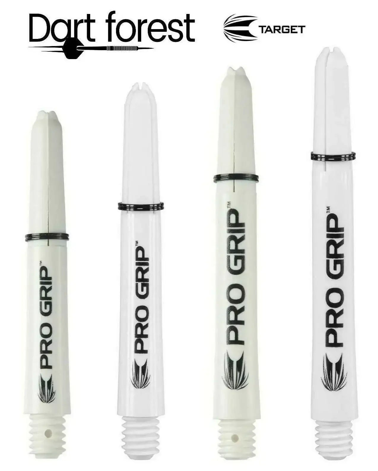 Target Pro Grip Dart Shafts weiß mit schwarzen Ringen – Dartszubehör für präzises Werfen
