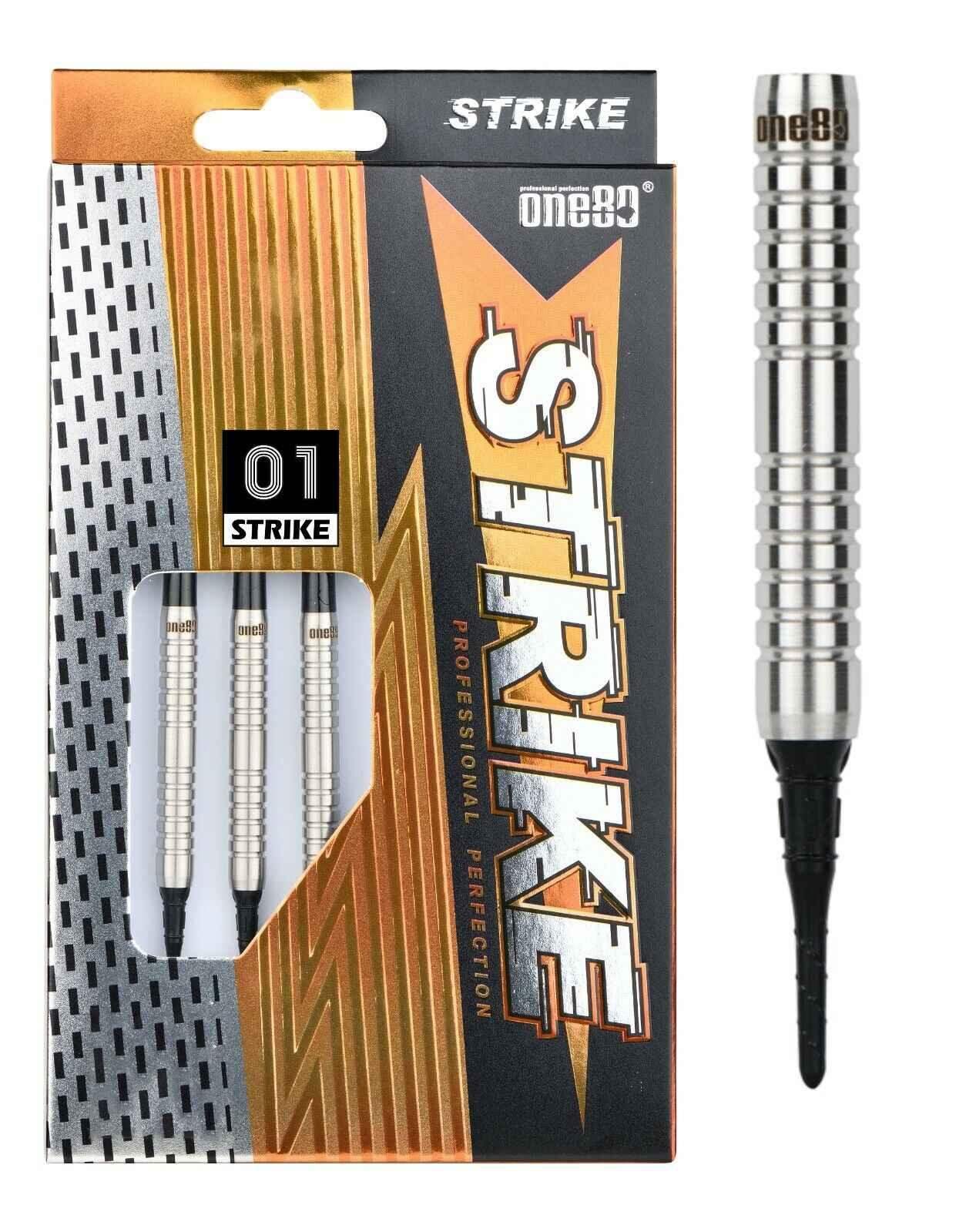 one80 Strike 01 Dartpfeile mit Metallgriff, professionelle Darts für Wettkämpfe und Training