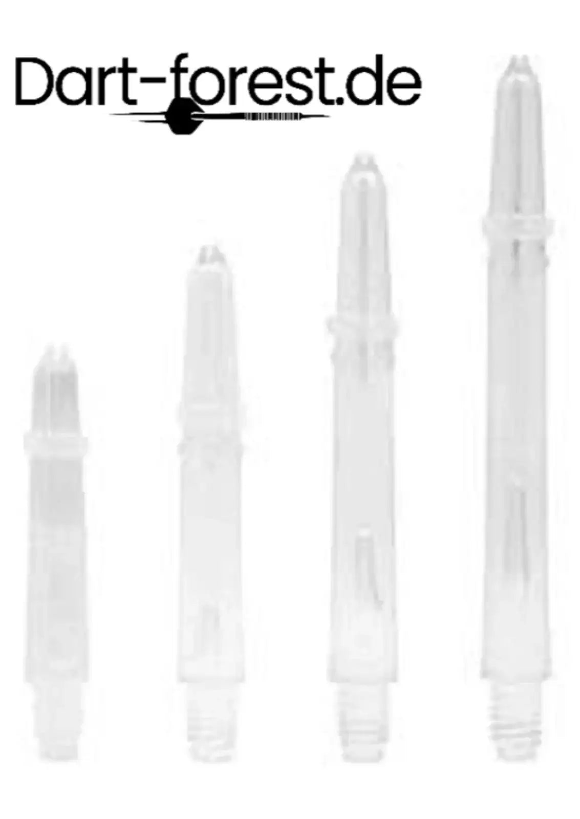 Transparente Dart-Shafts in verschiedenen Längen für Darts, ideal für Dart-Spieler und Dart-Zubehör