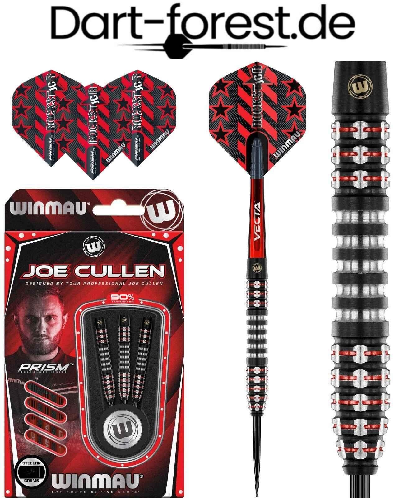 Winmau Joe Cullen Dartpfeile mit Rockstar-Flights, 90% Wolfram, Steel Tip, ideal für Profis und Hobby-Spieler