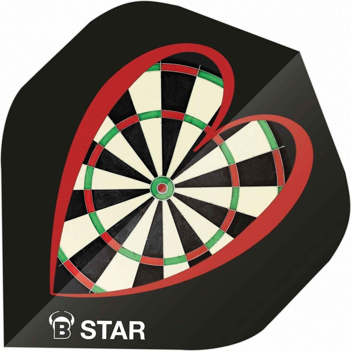 B-STAR Dartflügel mit Herzdesign und Dartscheibe-Motiv, ideal für Dart-Spieler
