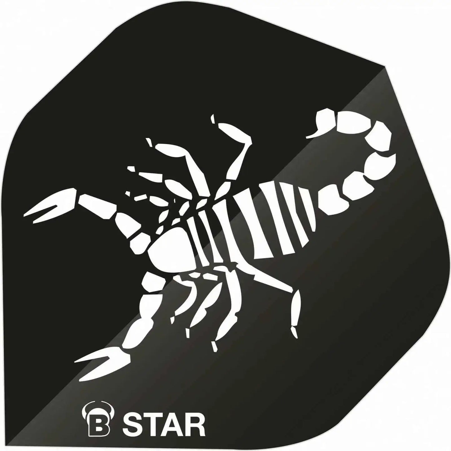 B-STAR Skorpion-Dartflügel, schwarz mit weißem Design, ideal für Dart-Spieler