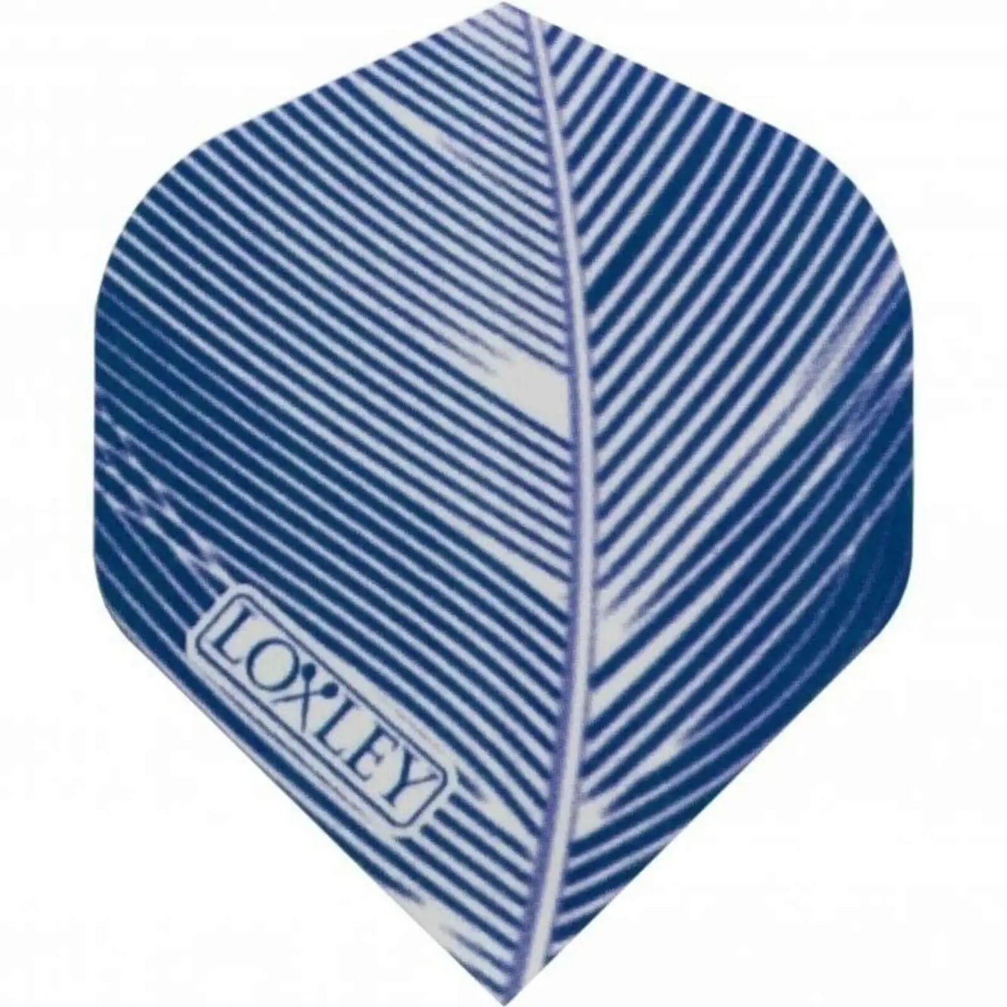Loxley Dartflügel blau-weiß gestreift mit Markenlogo, ideal für Dartsportler