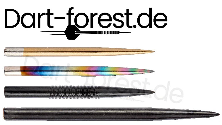 Winmau Points Black Gold Rainbow Ringed Dartpoints Spitzen Tips Darts tip Point Design Ringed 32mm - Dart forest