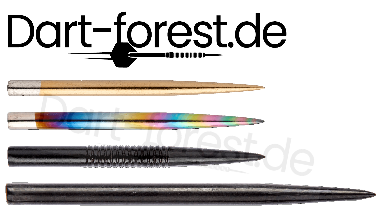 Winmau Points Black Gold Rainbow Ringed Dartpoints Spitzen Tips Darts tip Point Design Rainbow 32mm - Dart forest