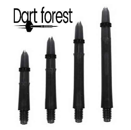 Schwarze Dart-Spitzen in verschiedenen Längen, Dart Forest Logo sichtbar