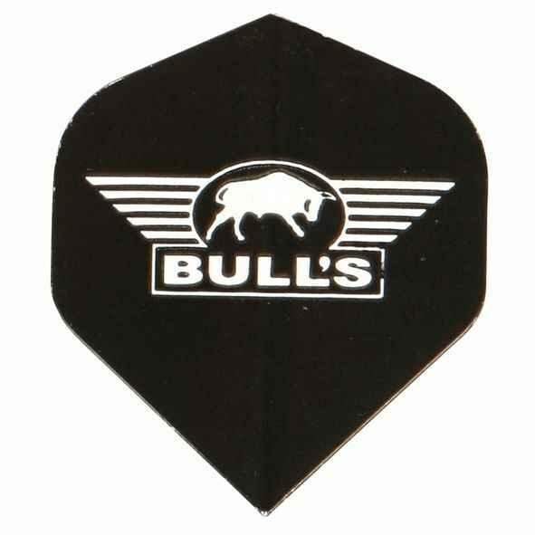 Bull's Dartflügel schwarz mit Logo – hochwertiges Dartszubehör für Präzision und Stil