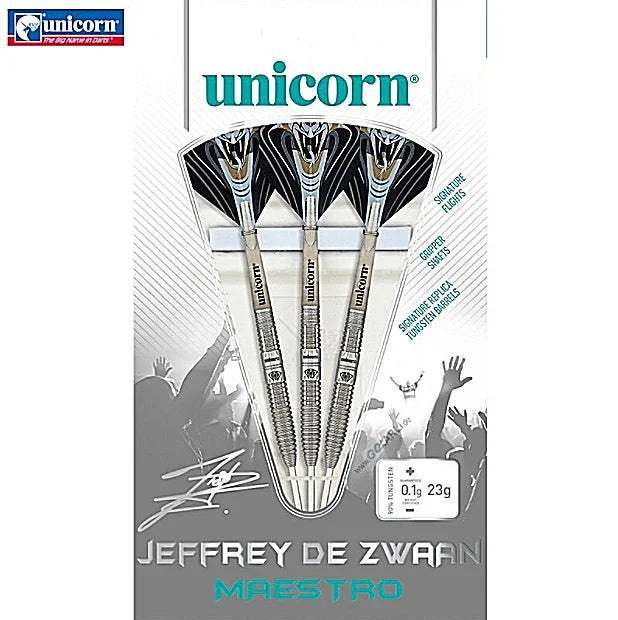 Unicorn Jeffrey de Zwaan Maestro Darts mit Signature Flights, 23g, Doppel-Shafts