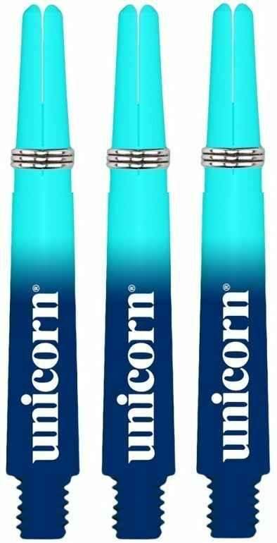 Unicorn Dartflights in Türkis-Blau mit Metallring, ideal für Dartsportler