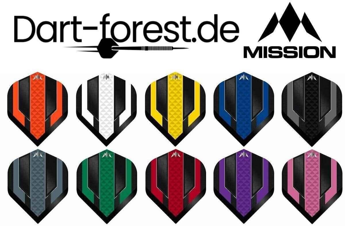 Mission Dartflights in verschiedenen Farben und Designs, ideal für Dartsportler