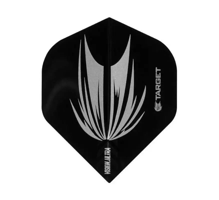 Target Vision Ultra Dartflügel schwarz mit silberner Grafik – hochwertiges Dartszubehör
