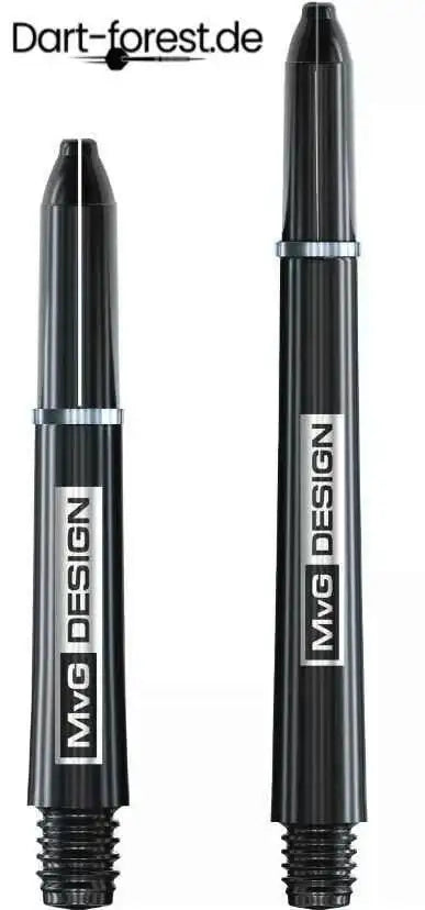 MvG Design Dartpfeile, schwarz, mit silberner Ringverzierung – hochwertiges Dartszubehör